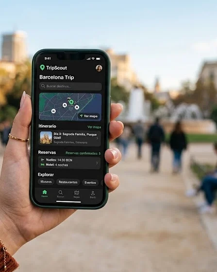 Mobile app on a smartphone